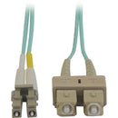Tripp Lite 3M 10Gb Duplex Multimode 50/125 OM3 LSZH Fiber Optic Patch Cable LC/SC Aqua 10' 10ft 3 Meter