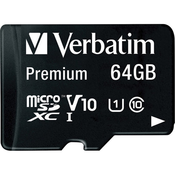 Verbatim 64GB Premium microSDXC Memory Card with Adapter, UHS-I Class 10 - American Tech Depot