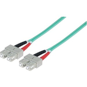 Intellinet Network Solutions Fiber Optic Patch Cable, SC-SC, OM3, 50-125, Multimode, Duplex, Aqua, 7 ft (2 m) - American Tech Depot