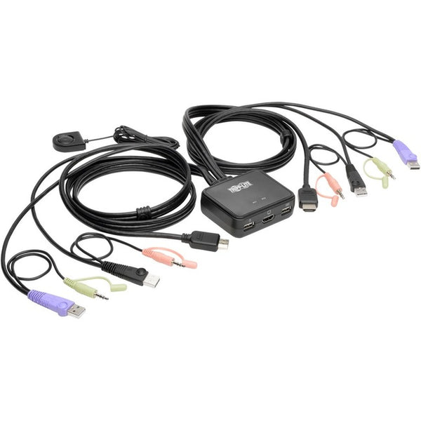 Tripp Lite 2-Port KVM Switch w- HDMI USB Audio Cables Peripheral Sharing - American Tech Depot