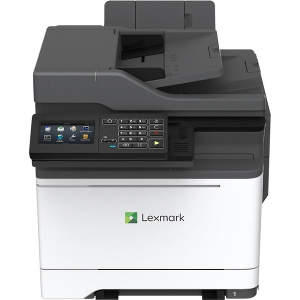 Lexmark CX522ade Laser Multifunction Printer-Color-Copier-Fax-Scanner-35 ppm Mono-35 ppm Color Print-2400x600 Print-Automatic Duplex Print-85000 Pages Monthly-251 sheets Input-Color Scanner-1200 Optical Scan-Color Fax-Gigabit Ethernet