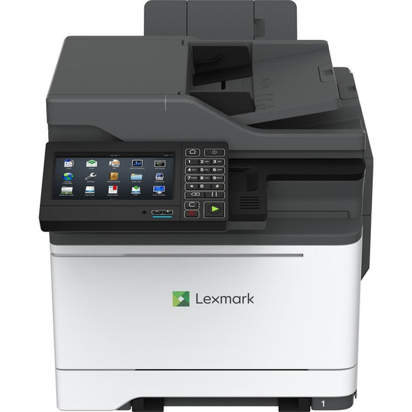 Lexmark CX625ade Laser Multifunction Printer-Color-Copier-Fax-Scanner-40 ppm Mono-Color Print-2400x600 Print-Automatic Duplex Print-100000 Pages Monthly-251 sheets Input-Color Scanner-1200 Optical Scan-Color Fax-Gigabit Ethernet