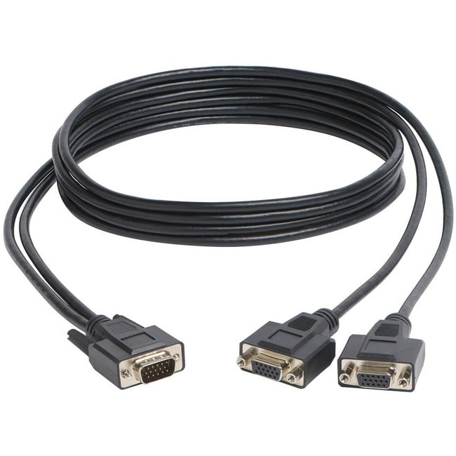 Tripp Lite 6ft VGA Monitor Y Splitter Cable High Resolution HD15 M/2xF 6'