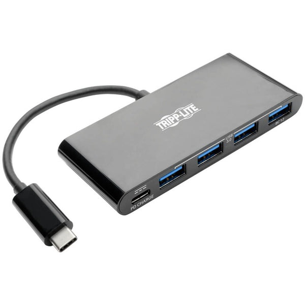 Tripp Lite USB C Hub Adapter w 4x USB-A & USB Type C PD Charging Black
