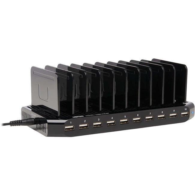 Tripp Lite 10-Port USB Charging Station Hub w Adjustable Storage Tablet / Smartphone / iPad / Iphone 5V 21A 105W