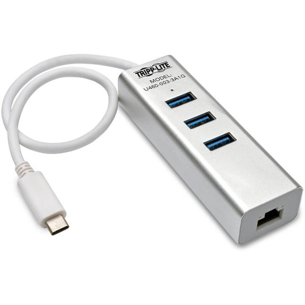 Tripp Lite 3-Port Portable USB 3.1 Gen 1 USB-C Gigabit Ethernet Adapter