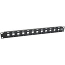 Tripp Lite 12-Port Keystone Blank Patch Panel RJ45 USB HDMI Cat5/Cat6 1URM