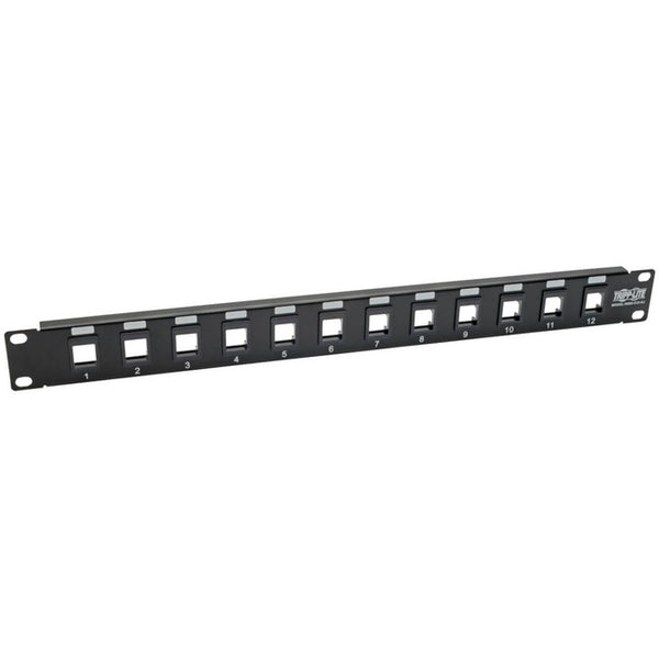 Tripp Lite 12-Port Keystone Blank Patch Panel RJ45 USB HDMI Cat5/Cat6 1URM