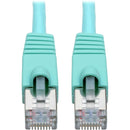 Tripp Lite Cat6a Snagless Shielded STP Patch Cable 10G, PoE, Aqua M/M 1ft