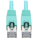 Tripp Lite Cat6a Snagless Shielded STP Patch Cable 10G, PoE, Aqua M/M 10ft