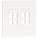 Tripp Lite 8-Port Keystone Double-Gang Faceplate, White, TAA