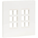 Tripp Lite 12-Port Keystone Double-Gang Faceplate, White, TAA