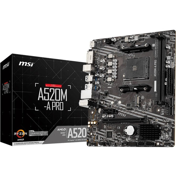 MSI A520M-A PRO Desktop Motherboard - AMD Chipset - Socket AM4 - Micro ATX