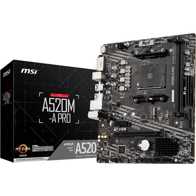MSI A520M-A PRO Desktop Motherboard - AMD Chipset - Socket AM4 - Micro ATX