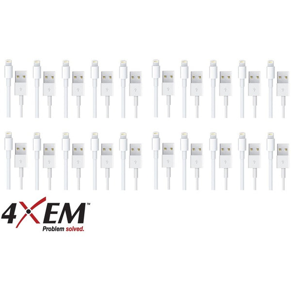 4XEM 20 Pack 3ft 1m Lightning Cable Compatible with Apple iPhone/iPad/iPod