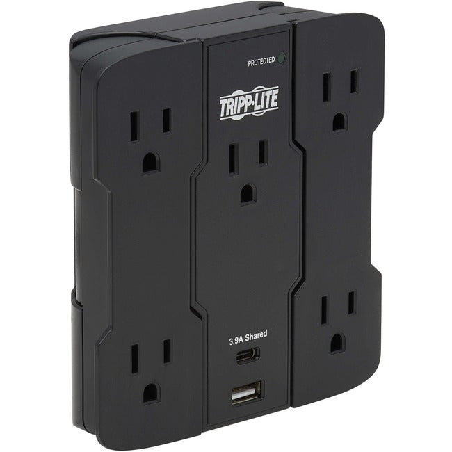 Tripp Lite Safe-IT Surge Protector 5-Outlet USB-A/USB C 5-15P Antimicrobial