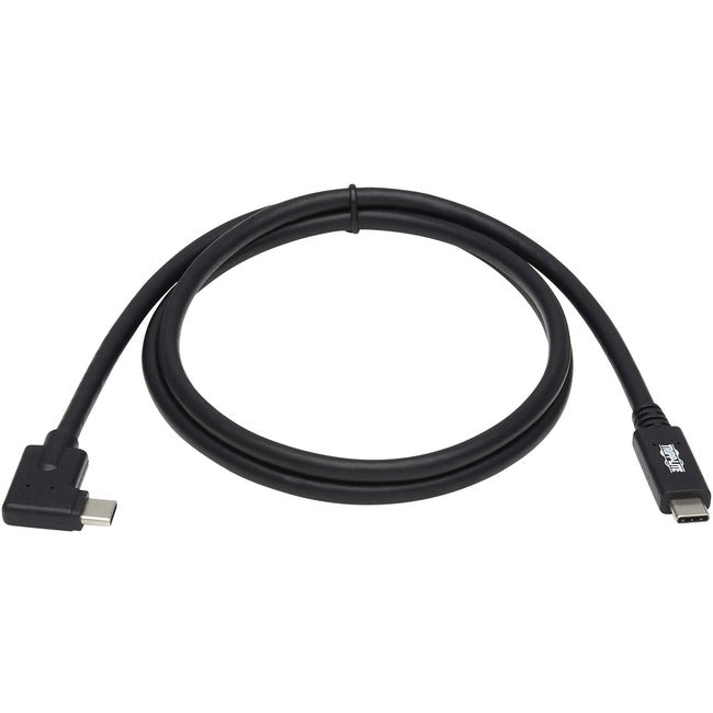 Tripp Lite USB C Cable USB 3.2 Gen 2 Right-Angle 100W PD Charging M/M 1M