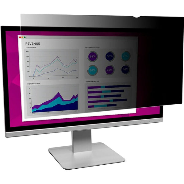 3M High Clarity Privacy Filter for 24in Monitor, 16:10, HC240W1B Black, Glossy