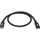 Tripp Lite U421-20N-G2 USB-C Extension Cable, M/F, Black, 20 in. (0.5 m)