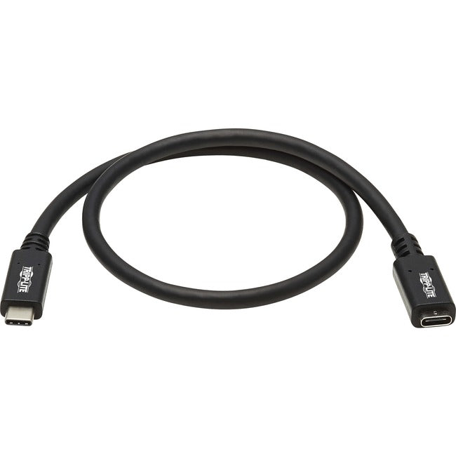 Tripp Lite U421-20N-G2 USB-C Extension Cable, M/F, Black, 20 in. (0.5 m)