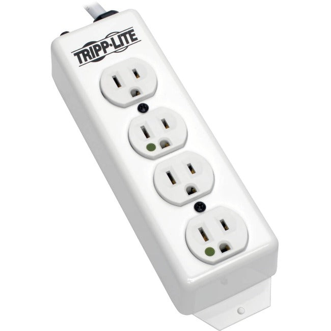 Tripp Lite Safe-IT Power Strip Hospital Medical Antimicrobial 120V 5-15R-HG 4 Outlet 15' Cord Metal