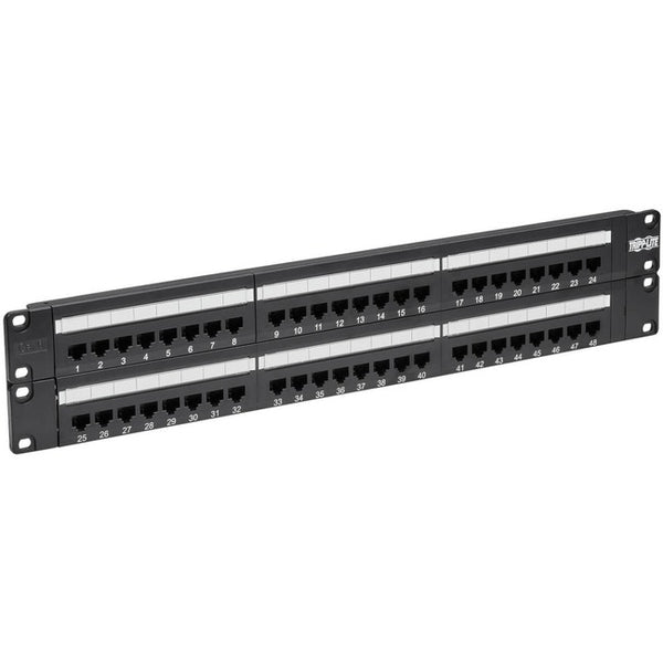 Tripp Lite 48-Port Cat6 Cat5 Patch Panel Rackmount 110 Punch Down RJ45 Ethernet 1URM 568B