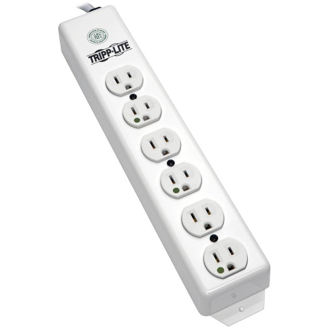 Tripp Lite Safe-IT Power Strip Hospital Medical Antimicrobial 120V 5-15R-HG 6 Outlet 6' Cord Metal