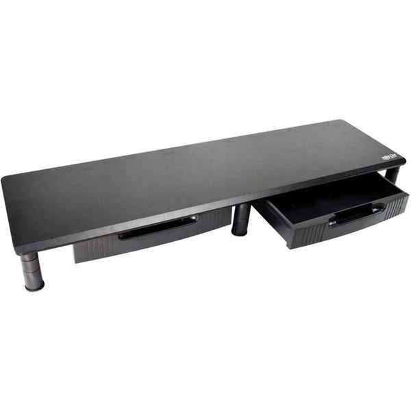 Tripp Lite by Eaton Extra-Wide Dual-Monitor Riser with Storage Drawers, 39 x 11 in., Black, TAA