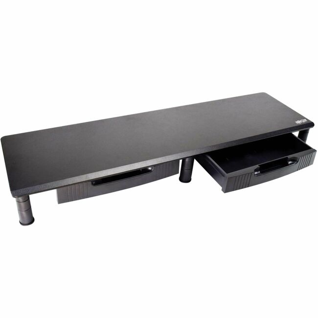 Tripp Lite by Eaton Extra-Wide Dual-Monitor Riser with Storage Drawers, 39 x 11 in., Black, TAA