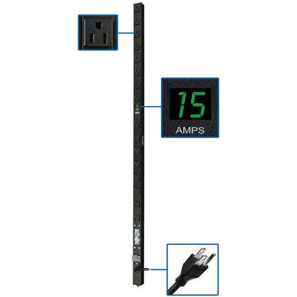 Tripp Lite PDU Metered 120V 15A 5-15R 16 Outlet 5-15P Vertical 0URM