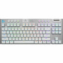 Logitech G915 X LIGHTSPEED TKL Low-Profile Wireless Gaming Keyboard, Double-Shot PBT Keycaps, Fully Programmable Keys, RGB Backlighting, Sleek Aluminum Finishing, GL Brown Tactile - PC/Mac (White)