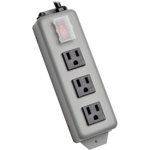 Tripp Lite Waber Power Strip Metal 5-15R 3 Outlet 5-15P 6' Cord