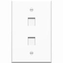 4XEM 2 Port/Outlet RJ45 Cat5/Cat6 Ethernet Wall Plate (White)