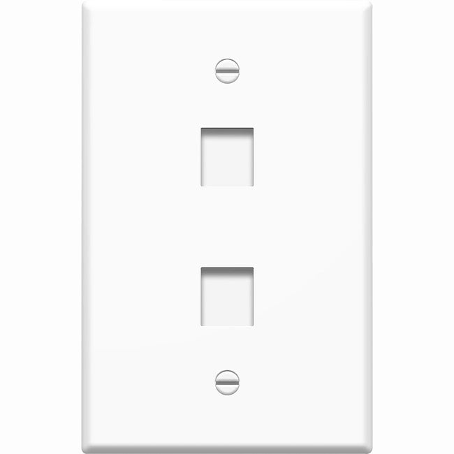 4XEM 2 Port/Outlet RJ45 Cat5/Cat6 Ethernet Wall Plate (White)
