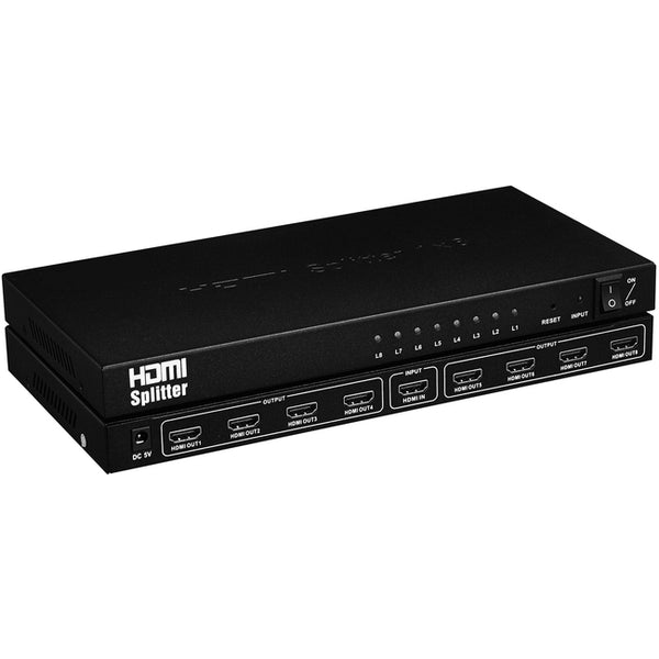 4XEM 8 Port high speed HDMI video splitter fully supporting 1080p, 3D for Blu-Ray, gaming consoles and all other HDMI compatible devices
