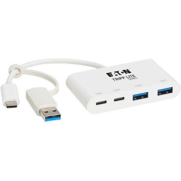 Eaton Tripp Lite Series 4-Port USB-C Hub - USB 3.2 Gen 2 (10 Gbps), 2 USB-A & 2 USB-C Ports, Thunderbolt 3, White