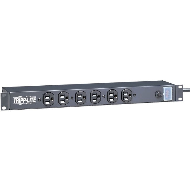 Tripp Lite Power Strip Rackmount Metal 120V 5-15R 6 Front Face Outlet 1URM