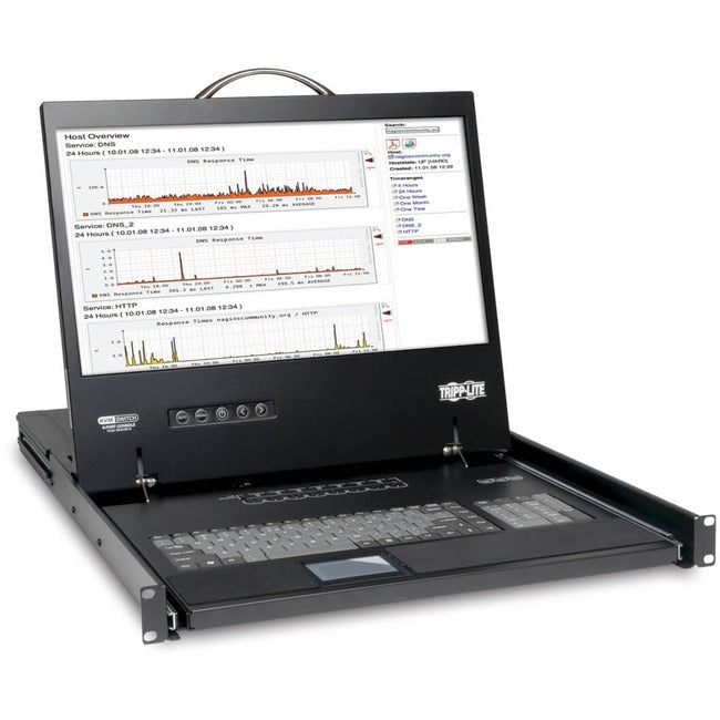 Tripp Lite 8-Port Rack Console VGA KVM Switch w/ 19" LCD 1U TAA