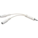 Tripp Lite 6in Mini Stereo Cable Adapter Y Splitter 3.5mm M to 2xF White 6"