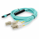 Add-on Addon 10m Mpo/upc To 4xlc Duplex (8xlc)/upc Aqua Om3 Ofnr (riser-rated) 8-strand