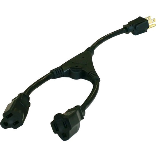 Monoprice, Inc. Cord Splitter Cable - 14in - Black