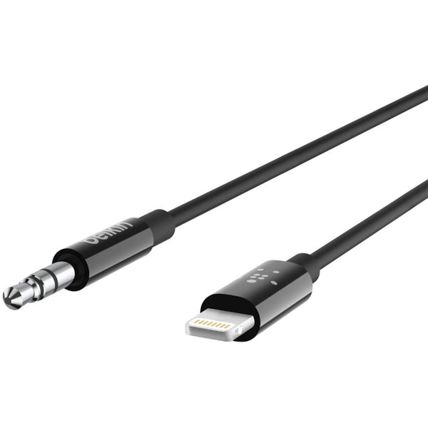 Belkin International Inc 3.5 Mm Audio Cable With Lightning Connector 6 Feet (black)