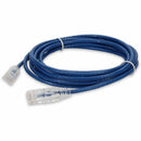 Add-on Addon 2ft Blue Cat 6a Slim Pvc Ethernet Cable Snagless Clear-claw Rj-45 M/m