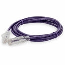 Add-on Addon 3ft Purple Cat 6 Slim Pvc Ethernet Cable Snagless Clear-claw Rj-45 M/m