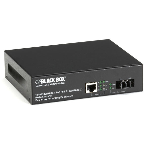 Black Box Gigabit Ethernet (1000-mbps) Poe Media Converter - 10/100/1000-mbps Copper To 10