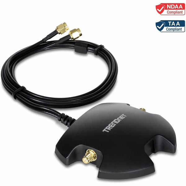Trendnet Inc Magnetic Dual Antenna Mounting Base Rp-sma Female With Rp-sma Maleextension Cabl