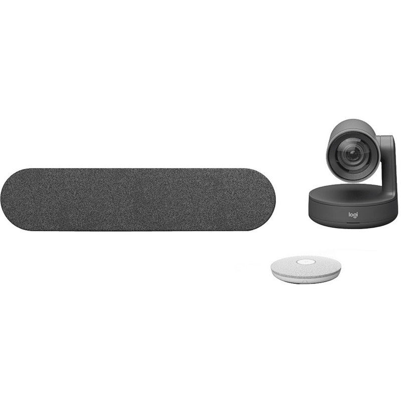 Logitech Rally 4k Ptz Camera, Rally Speaker (1) White Mic Pod (1), Power Adapters, Table