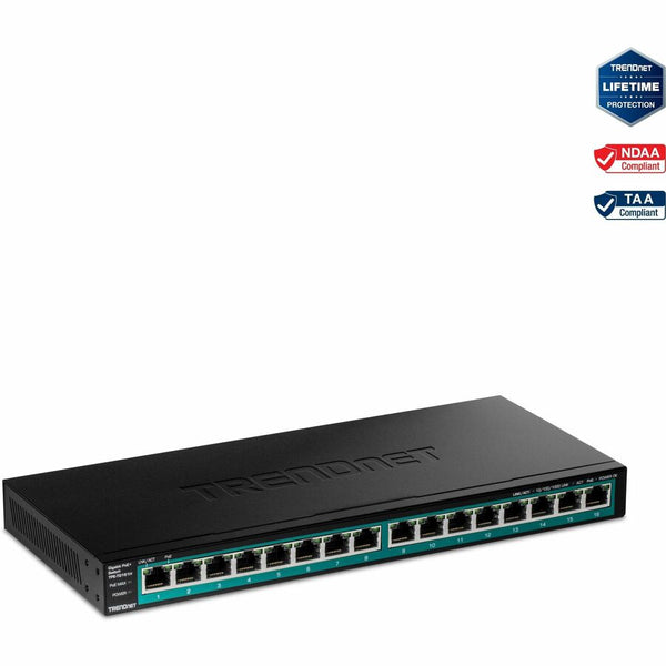 Trendnet Inc 16-port Gigabit Poe+ Switch(123w)
