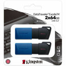 Kingston 64gb Usb3.2 Gen 1 Datatraveler Exodia M (black + Blue) - 2 Pieces