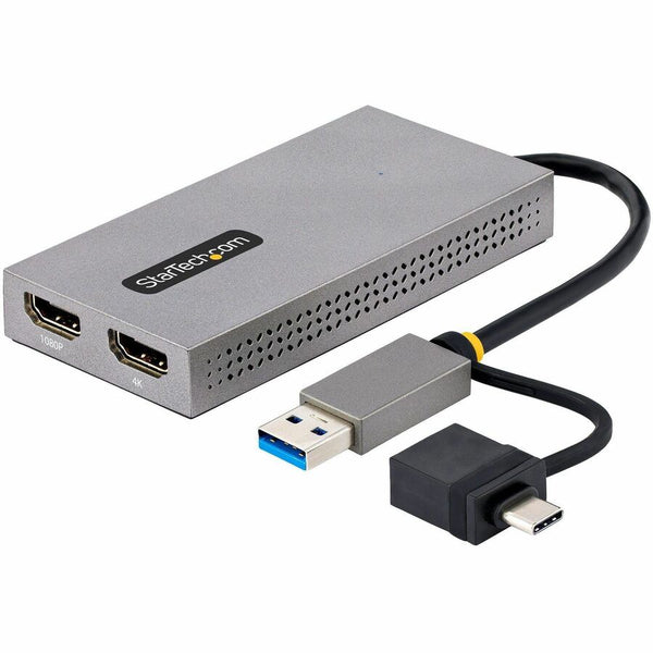 Startech Usb To Dual Hdmi Adapter Connects 1x 4k 30hz + 1x 1080p Display Using A Usb-a Or